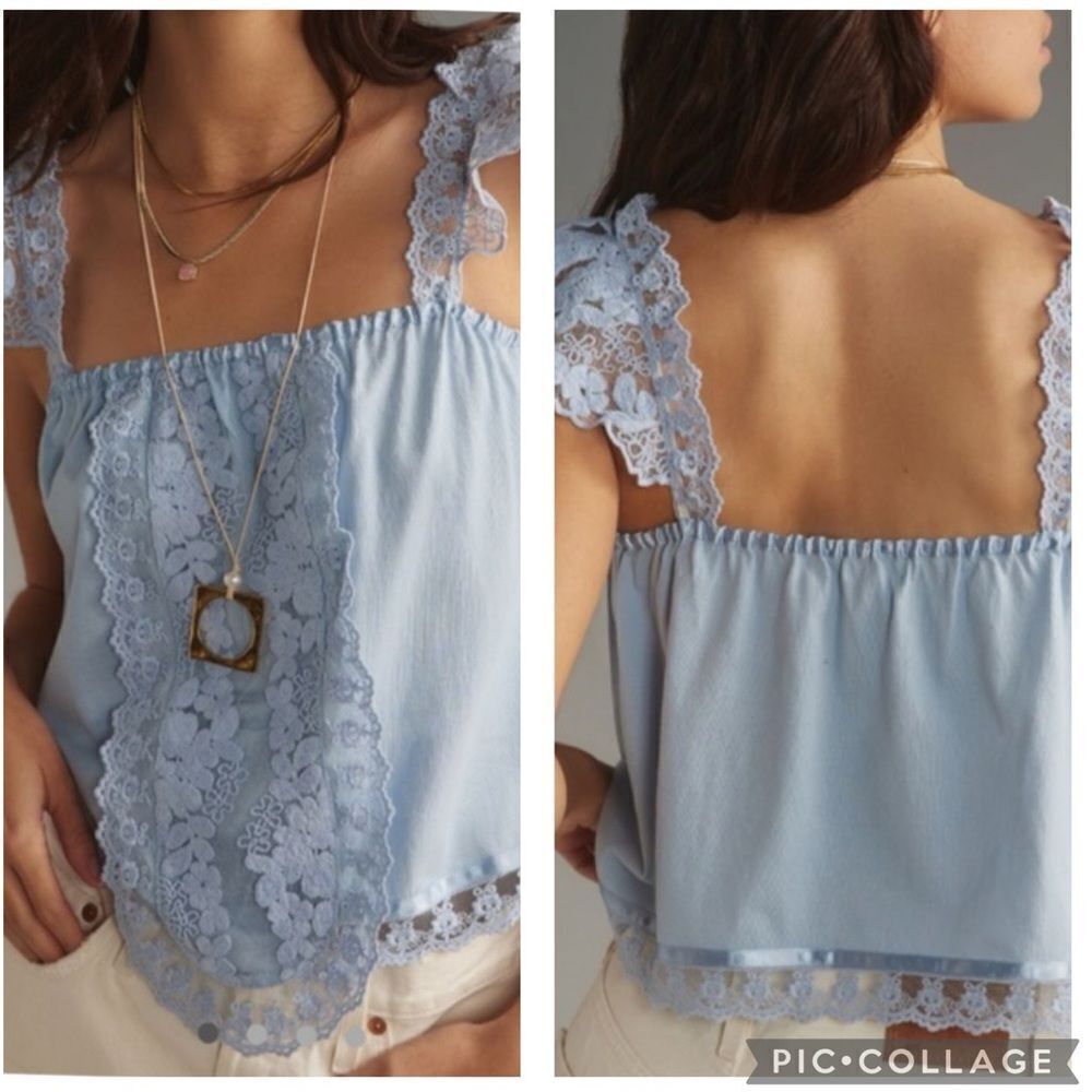 NWT TINY DAPHNE LACE TANK in Baby Blue Size: M